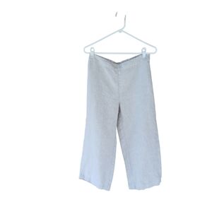 Chico's Beige Wide Legged Linen Capri Pants Size 4